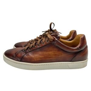 Magnanni Elonso Sneakers Mens 10 M Brown Leather Casual Lace Up Made in Spain
